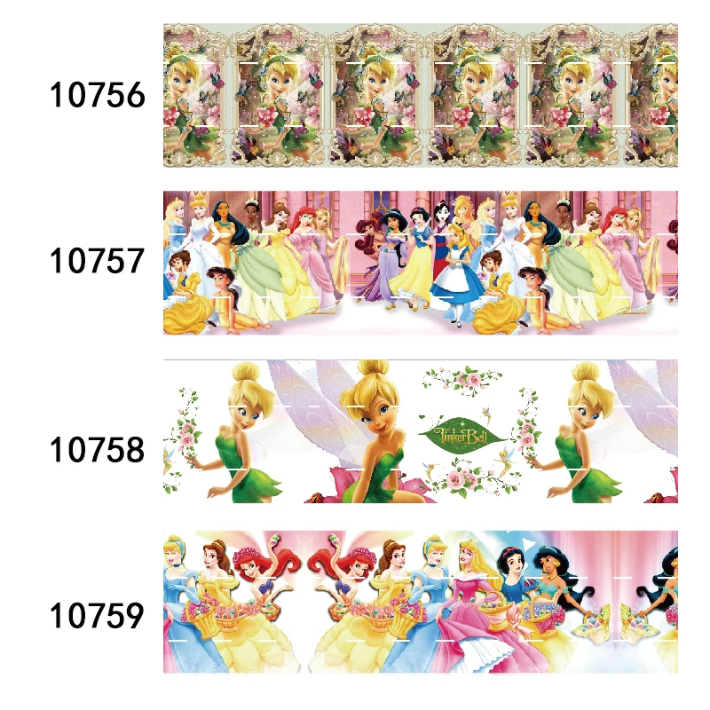 

Printed Disney TinkerBell Princess Grosgrain Ribbon 25mm 50yards for DIY Bows Craft Supplies Decoration Handmade Materials