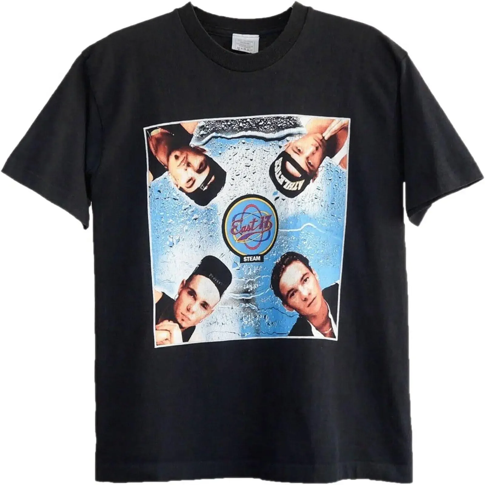 Vintage East 17 Steam Boy UK Tour Music Band Men's T Shirt Black vintage Washed Unisex fashion Breathable Soft designer clothes