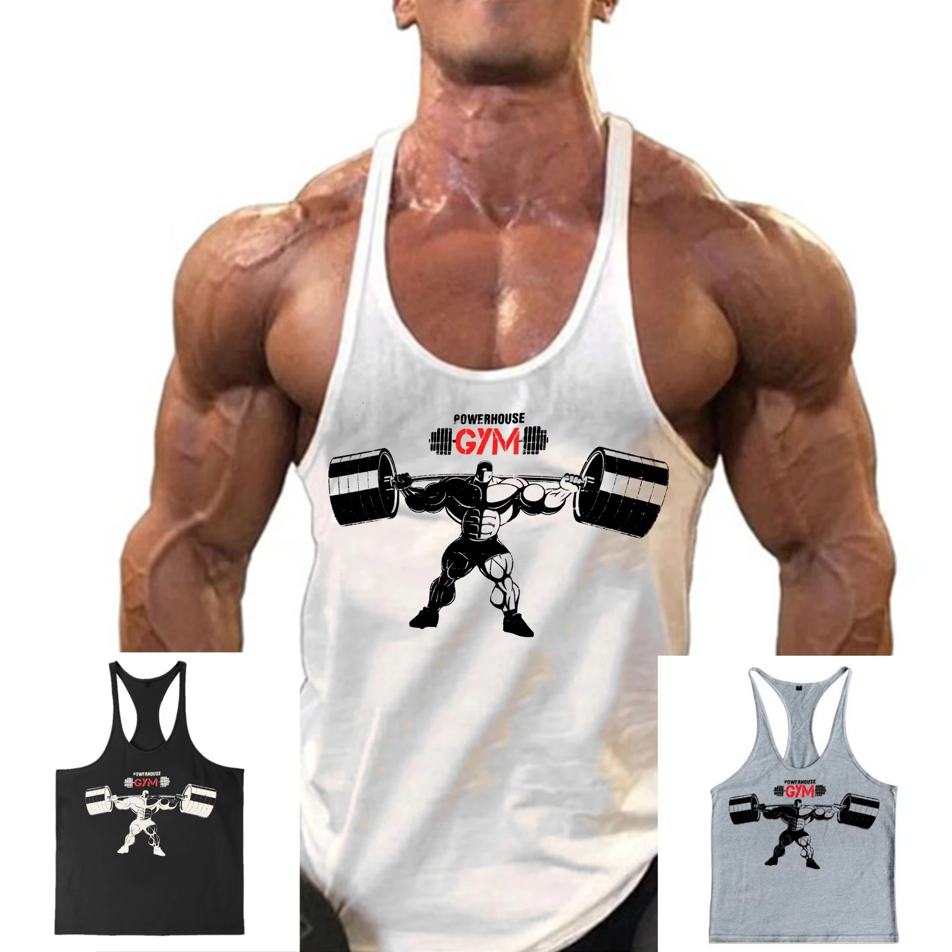 

GymAhirt_men's Fitness Strap Tank Top - Summer Bodybuilding Tank Top, Sleeveless Loose Comfort Muscle Gym Training Top