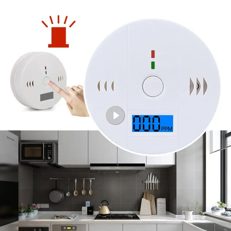 Sensitive Home CO2 Sensor Detector Wireless CO Carbon Monoxide Poisoning Smoke Gas Sensor Warning Alarm Detector LCD Indicator