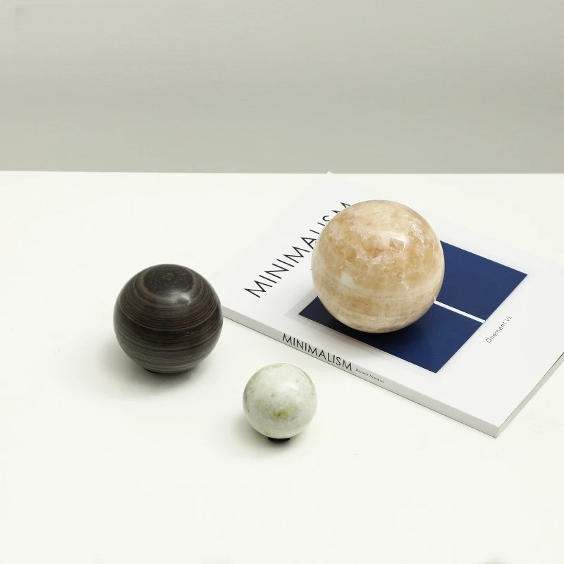 Modern minimalist geometric ball marble small ornament showroom office bookcase desktop, creative decoration