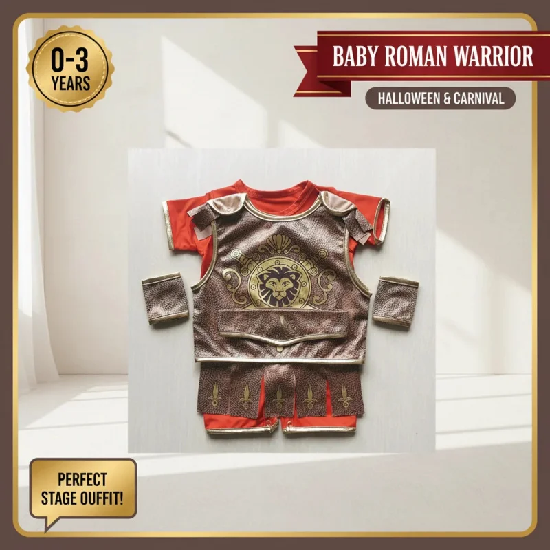 

☎TDA Baby Medieval Warrior Costume Halloween Roman Soldier Outfit Historical Gladiator Set for 0-3 Years☎