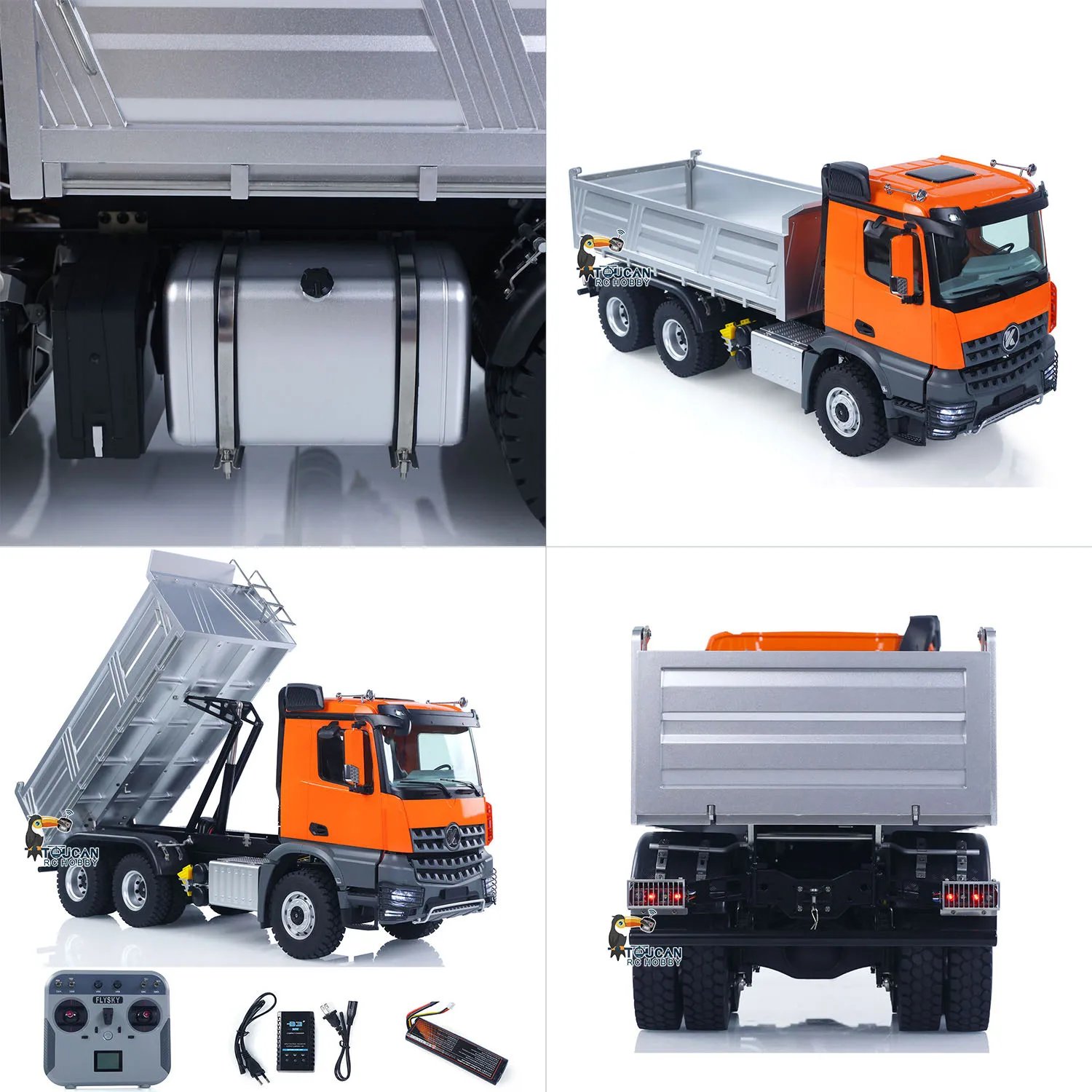 1/14 RTR Nuovo 2.4G RC Sollevamento Elettrico Dumper 5702 Modello 6×6 Telecomando Ribaltabile Asta di Sollevamento Veicolo Suono Luce Motore Auto giocattolo