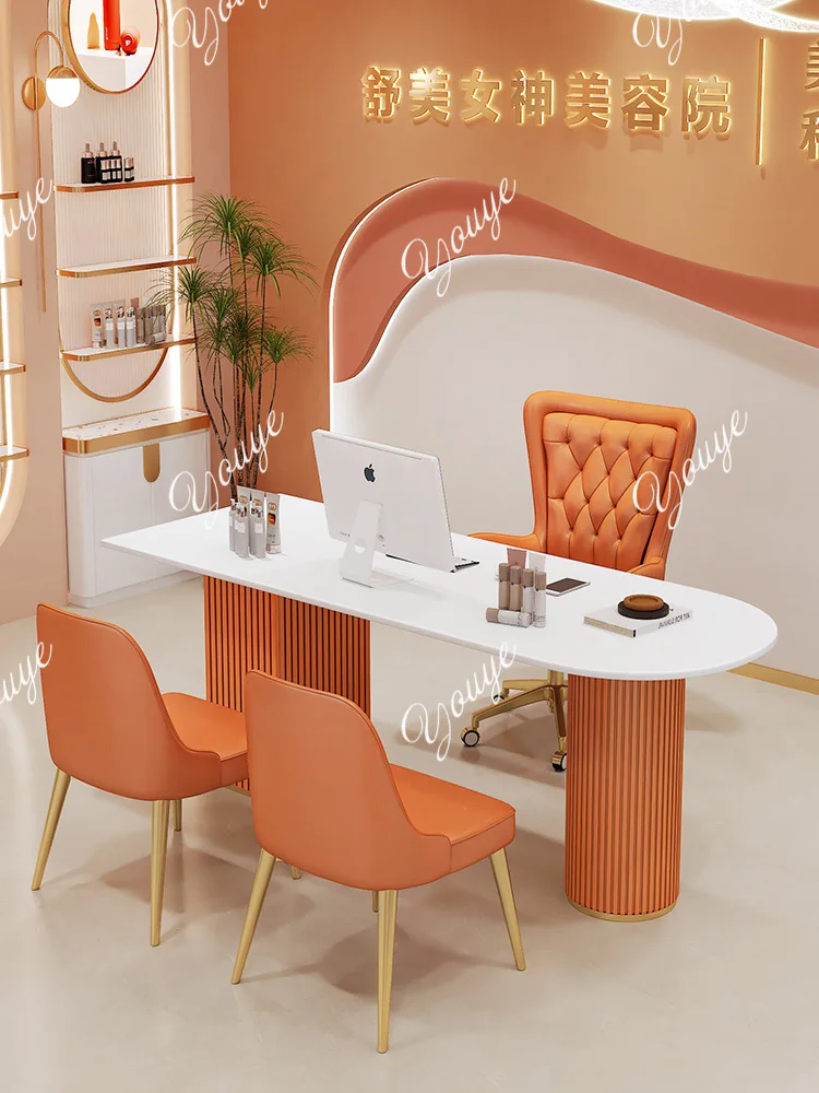 Light luxury beauty salon senior sense information desk boss desk designer style high simple fashion