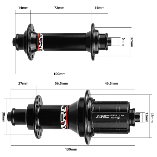 Imagen 2 del producto ARC-cubo de bicicleta de carretera RT010 002, buje 100 delantero y trasero 130, 4 trinquetes, 48 clics, buje de rodamiento NBK, 20 24 agujeros, freno en V, 8, 9, 10, 11S