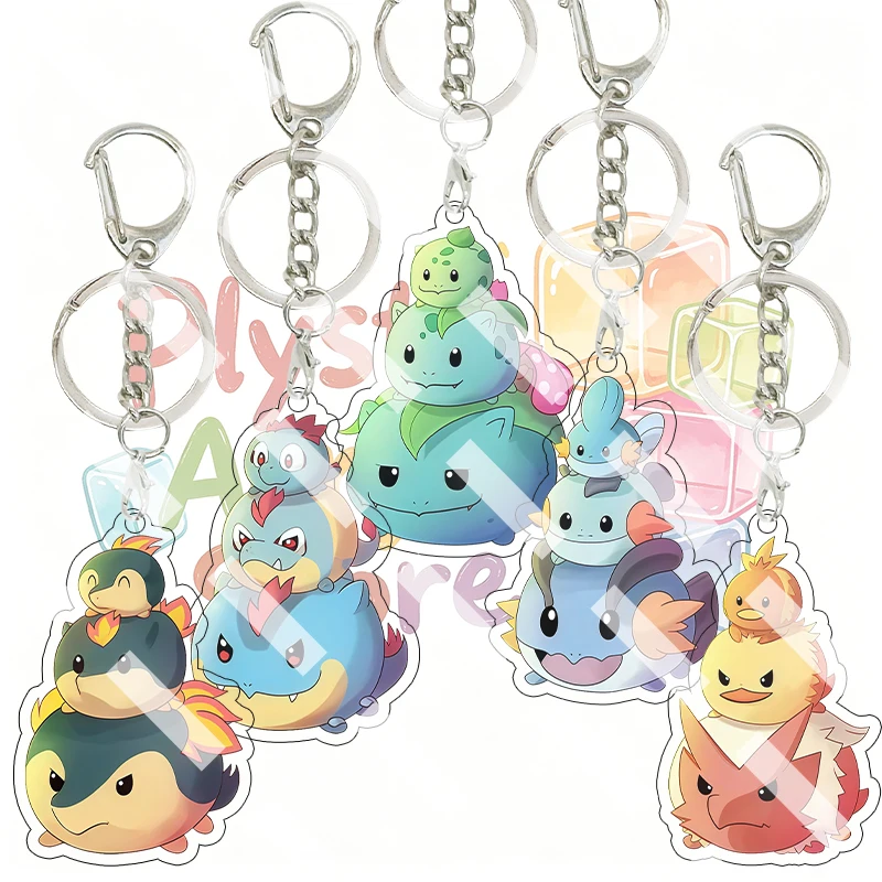 Anime Typhlosion Bulbasaur Ivysaur Venusaur Squirtle Wartortle Blastoise Cartoon Acrylic Keychain Peripheral Accessory Pendant