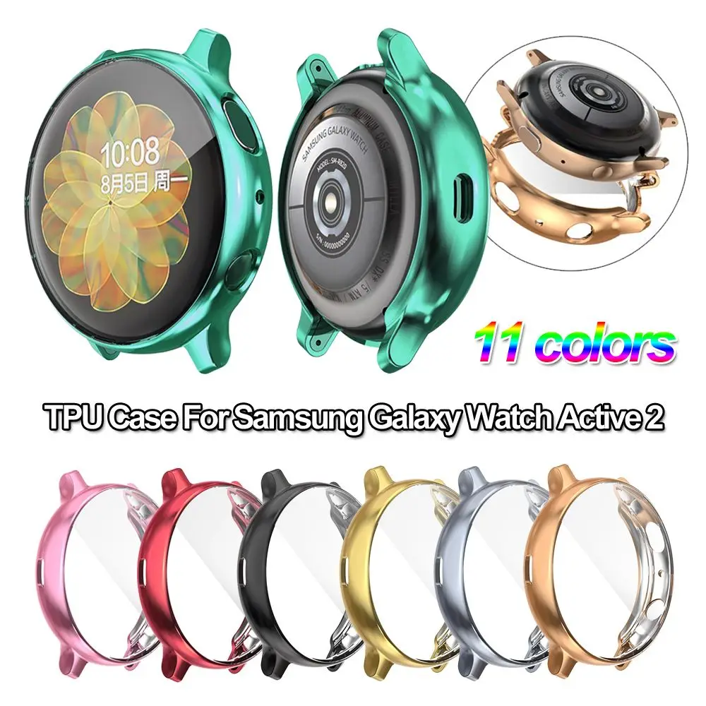 Slim 40mm 44mm Full Cover Screen Protector Electroplate For Samsung Galaxy Watch Active 2 TPU Watch Case