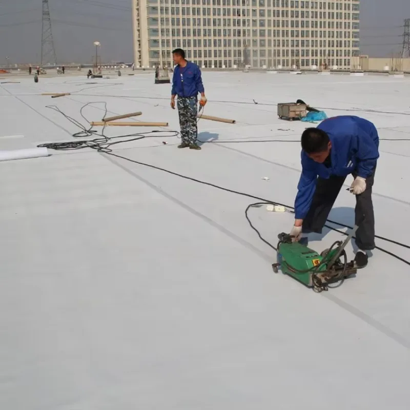 UV Resistant 1.5mm TPO Roofing Membrane for Outdoor Flat Roof Waterproofing with 20 Years Warranty-10x10cm Sample Link