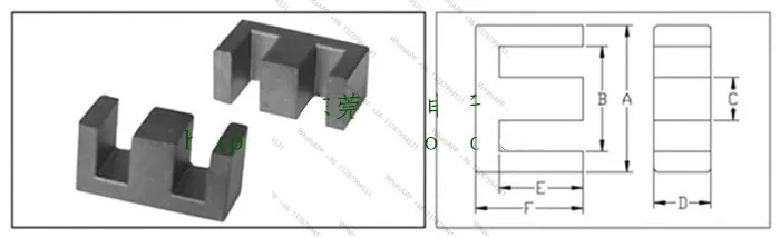 1 Set EE Type Transformer Ferrite Magnetic Core Coil Former Horizontal  EE10 EE13 EE16 EE19 EE25 EE30 EE40 4+4 5+5 7+7 Pin view 6