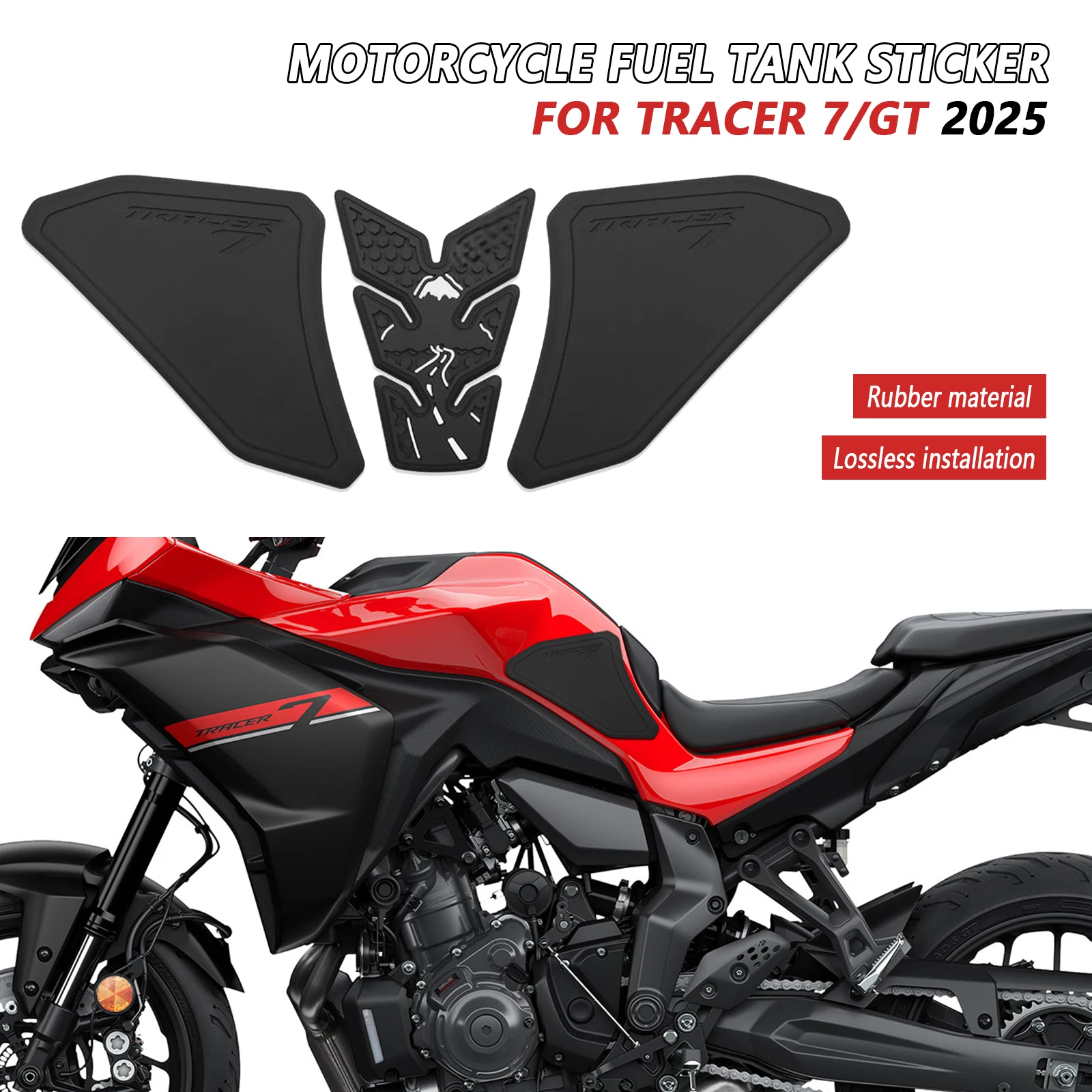Motorcycle Accessories Gas Fuel Tank Pad Protector Anti Slip Sticker 3D Decorative Decal For Yamaha TRACER 7 GT 2025 Tracer7 / G