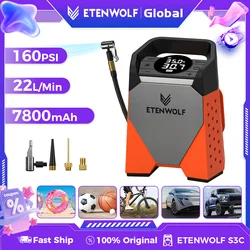 ETENWOLF ZEPHYR S3C Portable Air Compressor 100% Duty Cycle Car Tire Inflator 7800mAh for Cars, Motorcycles, Bicycles Balls
