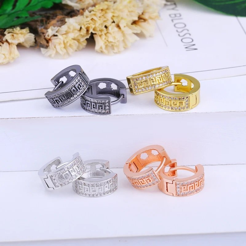 Juya Handgemachte Micro Pflastern Zirkon Gold/Silber Farbe Luxus Hoop Ohrringe Für Frauen Braut Abend Party Schmuck Großhandel – Detail 5