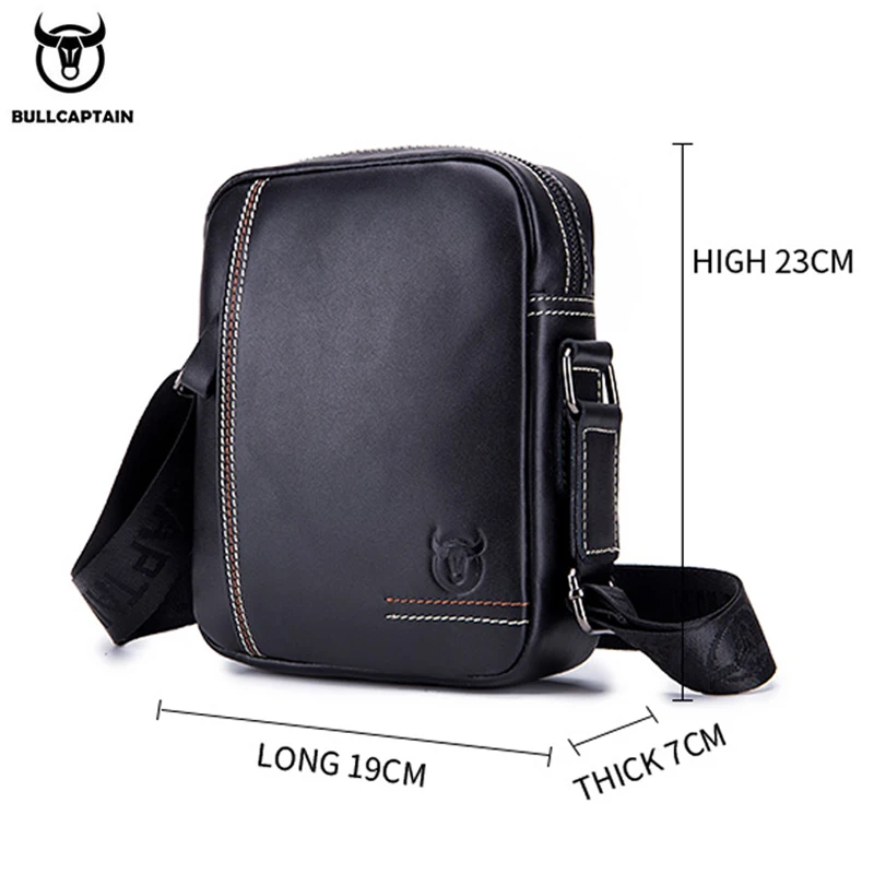 Imagem -06 - Bullcaptain Famosa Marca de Couro Genuíno dos Homens Bolsa Casual Negócios Mensageiro Bolsa Masculina Crossbody Bolsa Ombro Ipad Bolsa Viagem