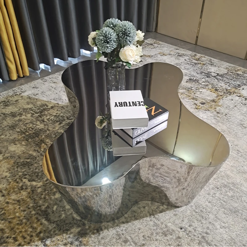 

Luxury dining table, stainless steel living room dining table, hotel coffee