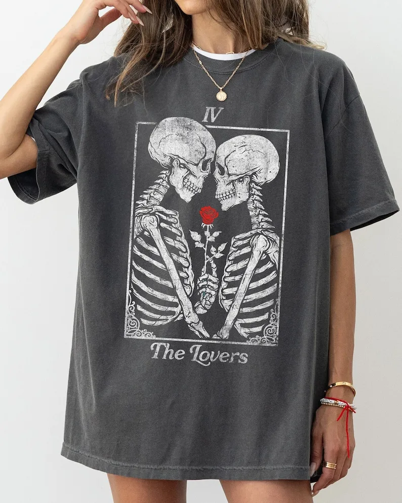 The Lovers, Skeleton, Ghost, Funny, Witch, Aesthetic, Meme, Halloween, Spooky, Costume, Tshirt, Comfort Colors Tee