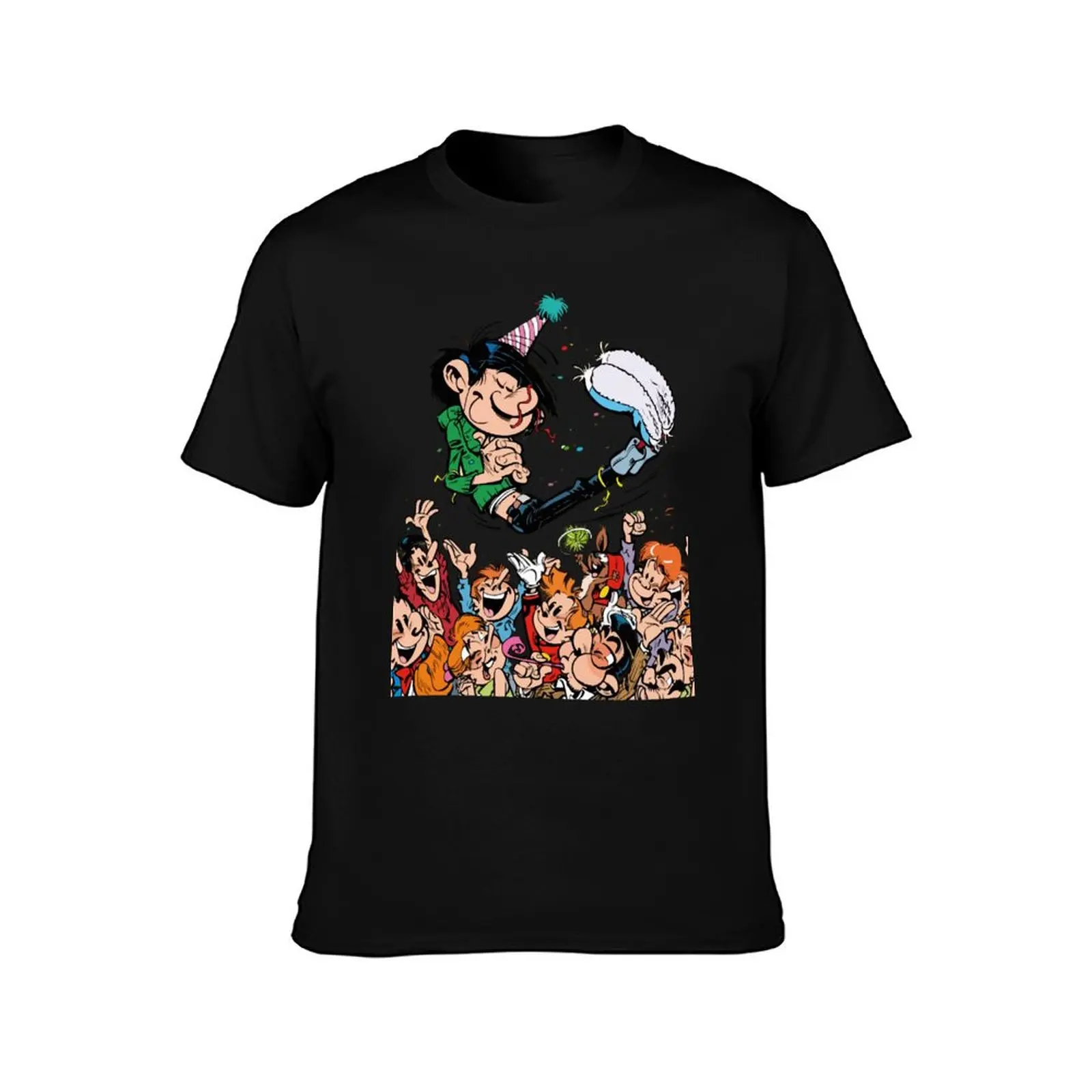 Goof Gaston Party T-Shirt Summer Casual Cotton Tee Oversized Streetwear Tops Vintage Graphic Print Loose Fit Short Sleeve
