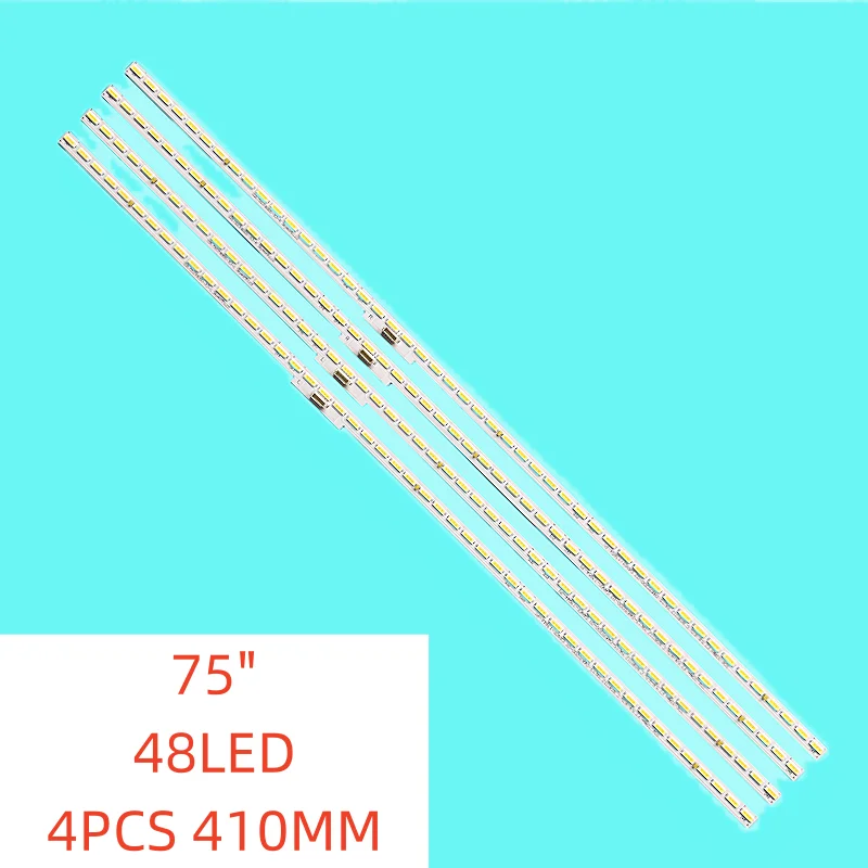 

4PCS/SET 48lamps New LED Backlight for XIAOMI L75M5-AB MI75TV(T36) 02E750316000-X3-L R GBN01-0213A- P1 410MM