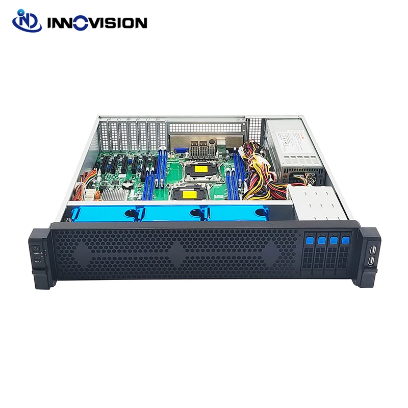 Compact 2U rack hotswap server chassis 4 ssd bays support eatx board S24304 with sata or nvme backplane enclosure depth 430mm