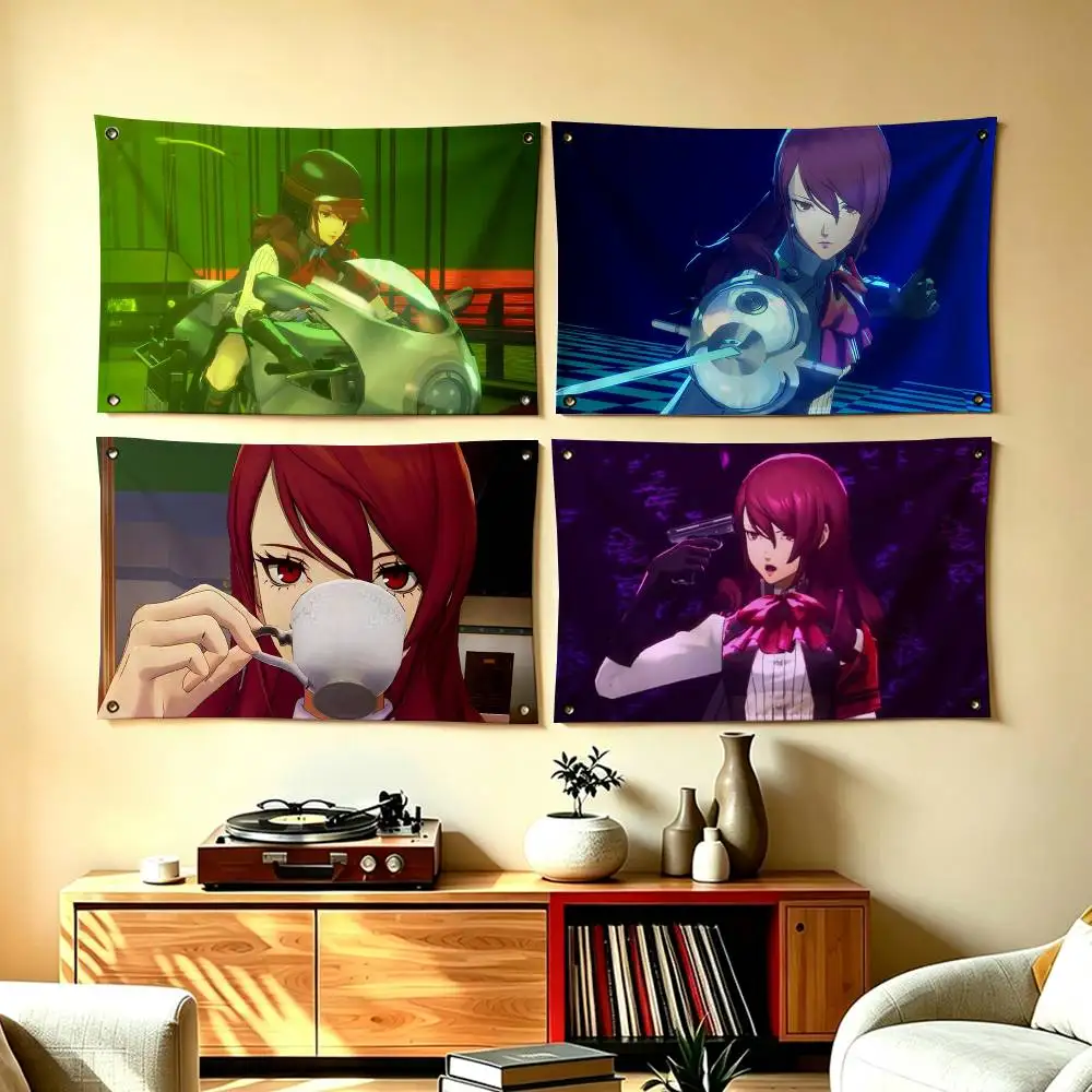 M-Mitsuru Kirijo p-Persona 3 Flag Suitable For Party Club Outdoor Interior Wall Decoration Banner Fans Gift