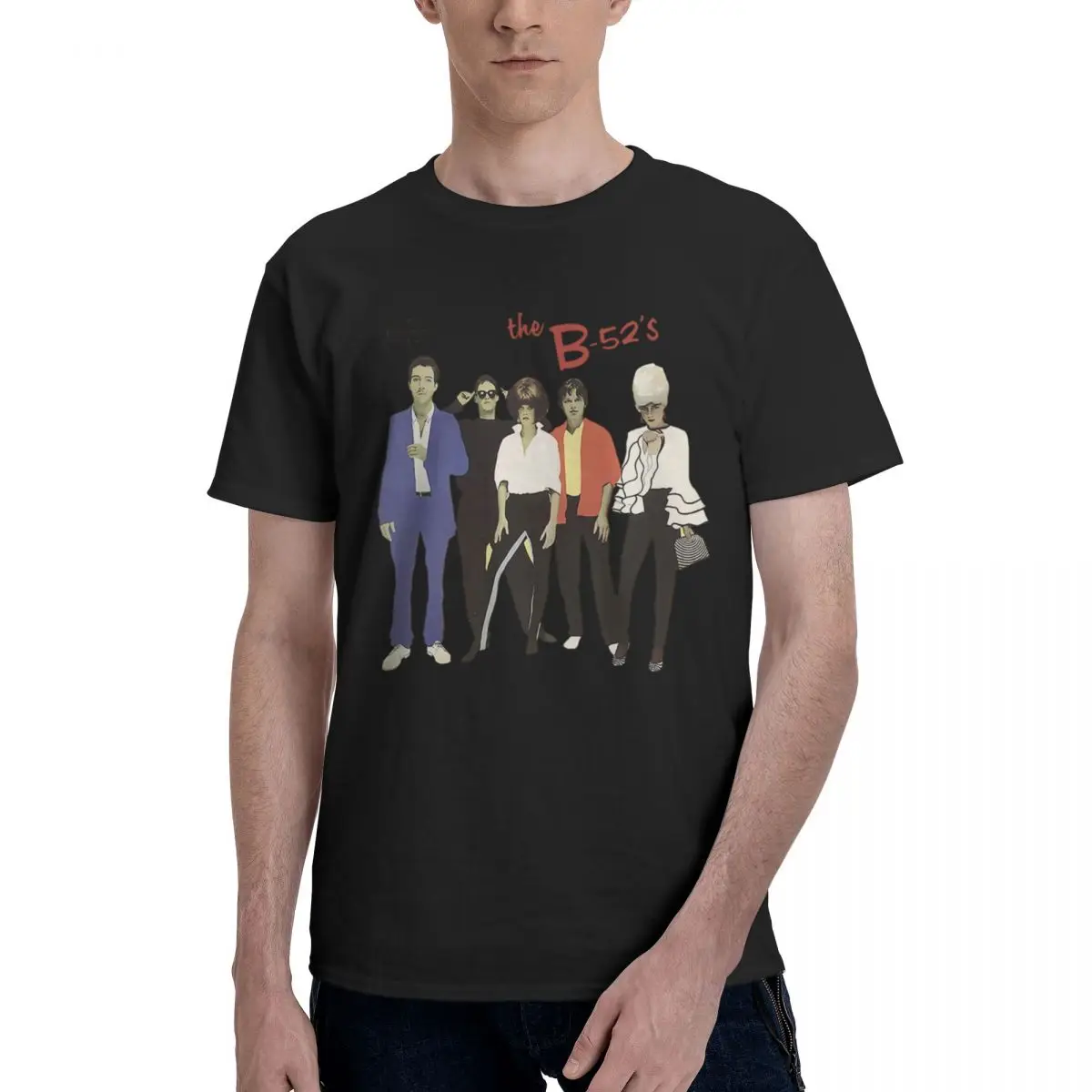 

The B52S Ретро-группа, 100% хлопок, повседневные дышащие удобные мужские футбольные рубашки, мужская одежда 2025 года