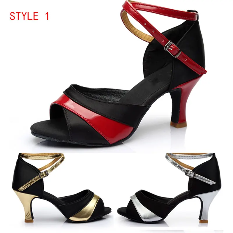 Zapatos de baile latino para mujer/niña, zapatos de baile de salón de Tango, tacón alto de 7CM y 5CM, fondo suave, novedad