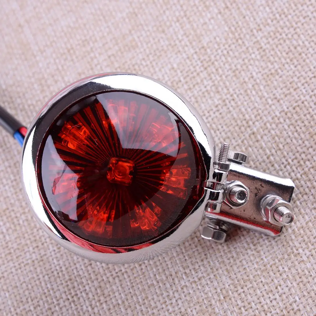 Retro Round Rear Tail Light Brake Stop Running LED Lamp for Motorcycle ATV Cafe Racer Chopper Style