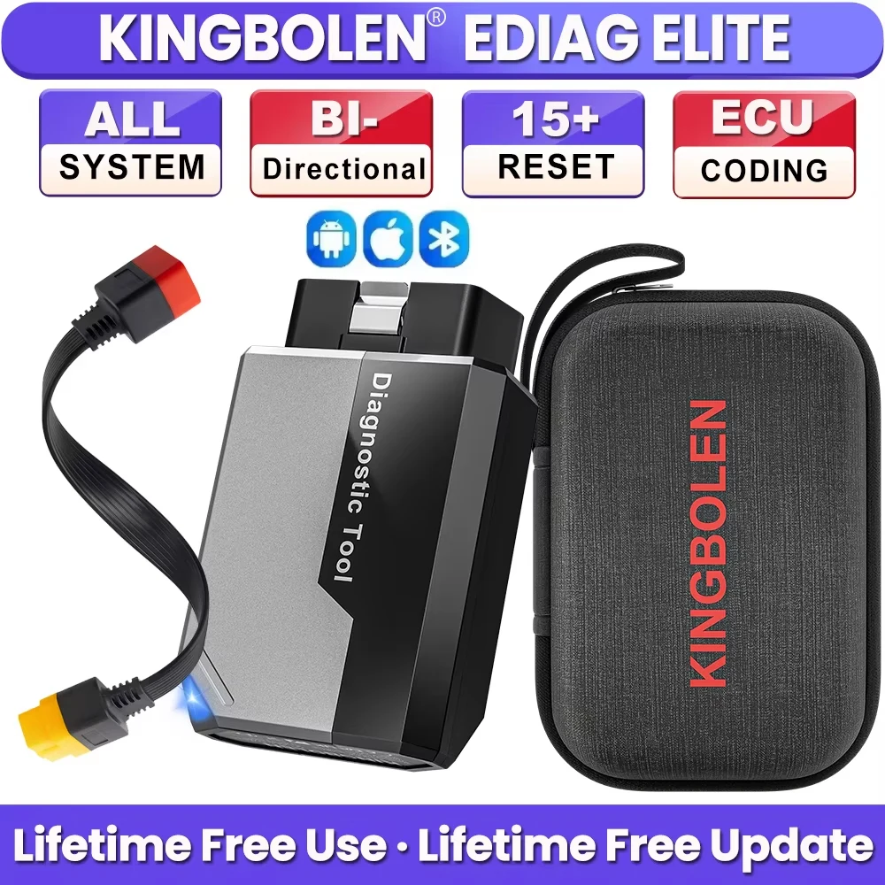 Nuovo KINGBOLEN Ediag Elite 2026, Strumento Diagnostico Auto Gratuito a Vita, Tutti i Sistemi, 15 Reset, Codifica ECU Bidirezionale, Scanner OBD2 Auto
