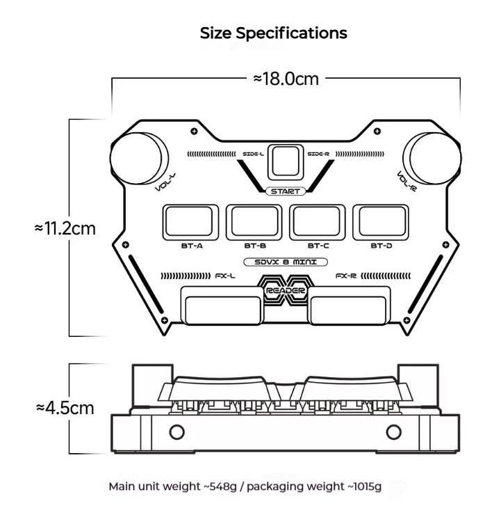 Mini SDVX Controller Gen 8 Rainbow ESP32S3