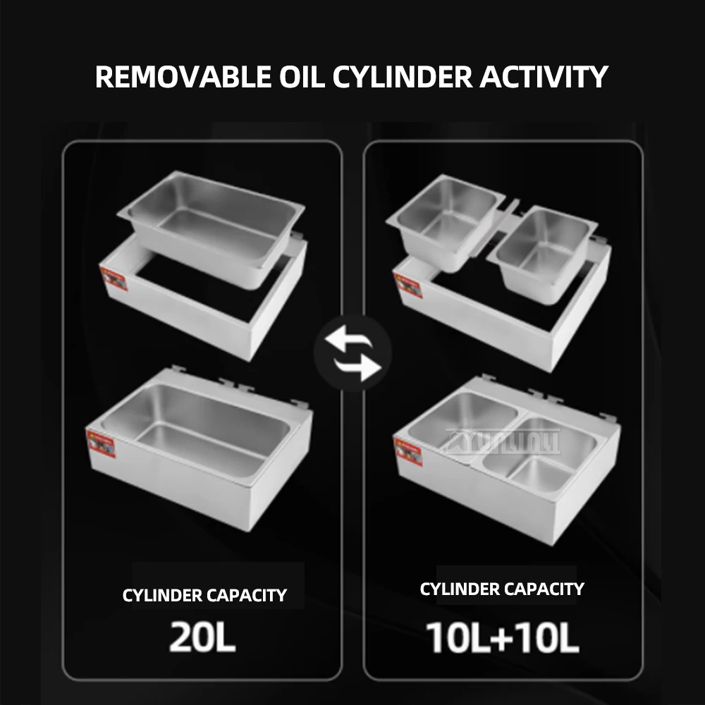مقلاة كهربائية بسعة كبيرة 20 لتر، مقلاة كهربائية تجارية بدرجة حرارة ثابتة، مقلاة عميقة من الفولاذ المقاوم للصدأ