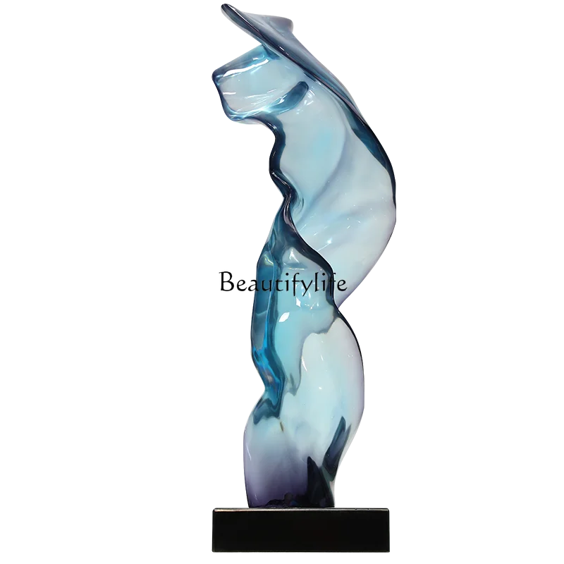 

Living room TV cabinet entrance entrance imitation glazed transparent ornament, abstract sculpture decoration