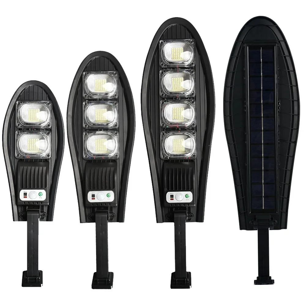 Luzes solares LED para exterior, jardim, rua luz, sensor de movimento, controle remoto, luz de parede impermeável para garagem, holofote