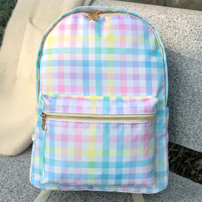 2024 New Design Plaid Preppy Backpack Teen Girls Back to School Supplies asual Daypack Tablet Travel Backpack School Bag