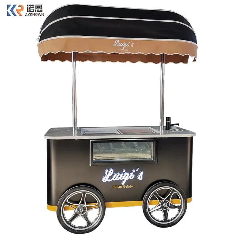 Meyoo Ice Cream Cart With Freezer Ice Cream Bucket/Pan Popsicle Cart For Sale