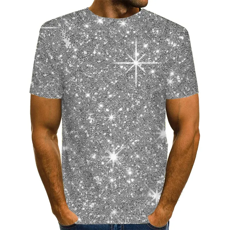 Men's Edgy Glitter Print T-Shirt – Bold Sparkle Graphic Tee for Street Style & Casual Fashion Outfits & Bold Looks