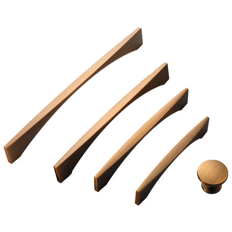 Nordic modern minimalist wardrobe door handle, antique coffee color solid single-hole drawer shoe cabinet pull handle, furniture
