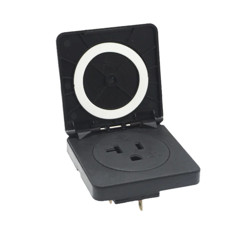 Black 125V 20A IP44 CE America Japan Multifunction Outdoor US Industry Waterproof AC Outlet Power Wired Receptacle Socket