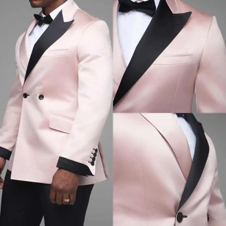 

Classic Mens Suits 2 Pieces Jacket Pants Peaked Lapel Double Breasted Formal Occasion Banquet Party Customized rajes para hombre