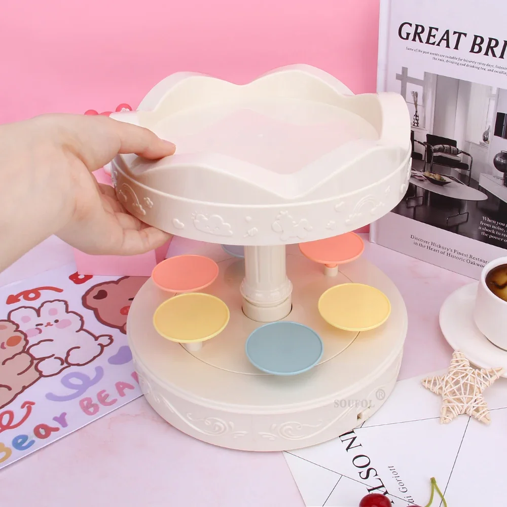 360 Degree Automatic Rotating Dessert Table Rotary Sushi Machine Cupcakes Macarons Turntable Display Wedding Birthday Machine