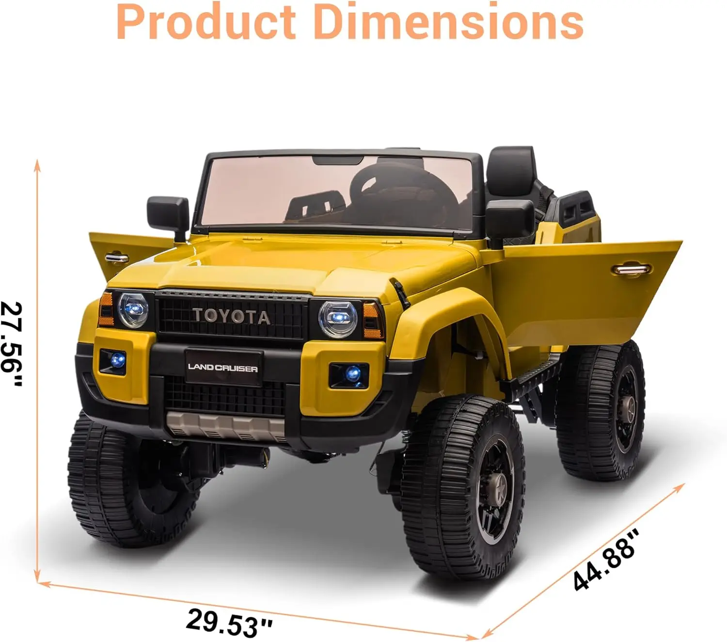 Auto da giro elettrica per bambini Camion da giro a 2 posti 24 V con telecomando Motori 4×100 W e sistema commutabile 4WD/2WD