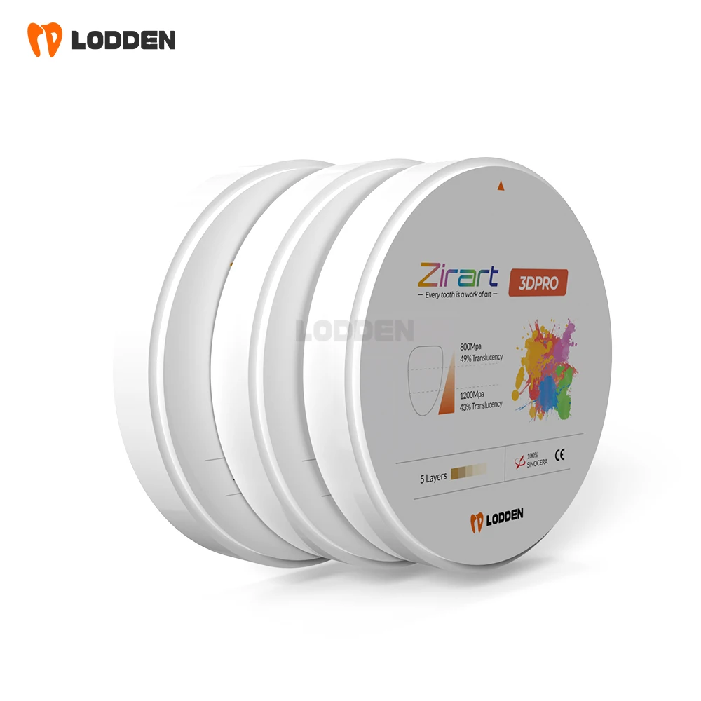 

Lodden 10-25mm Zirconia Multilayer Block Open System 3D PRO Multilayer Zirconia Disc for CAD CAM Dental Materials