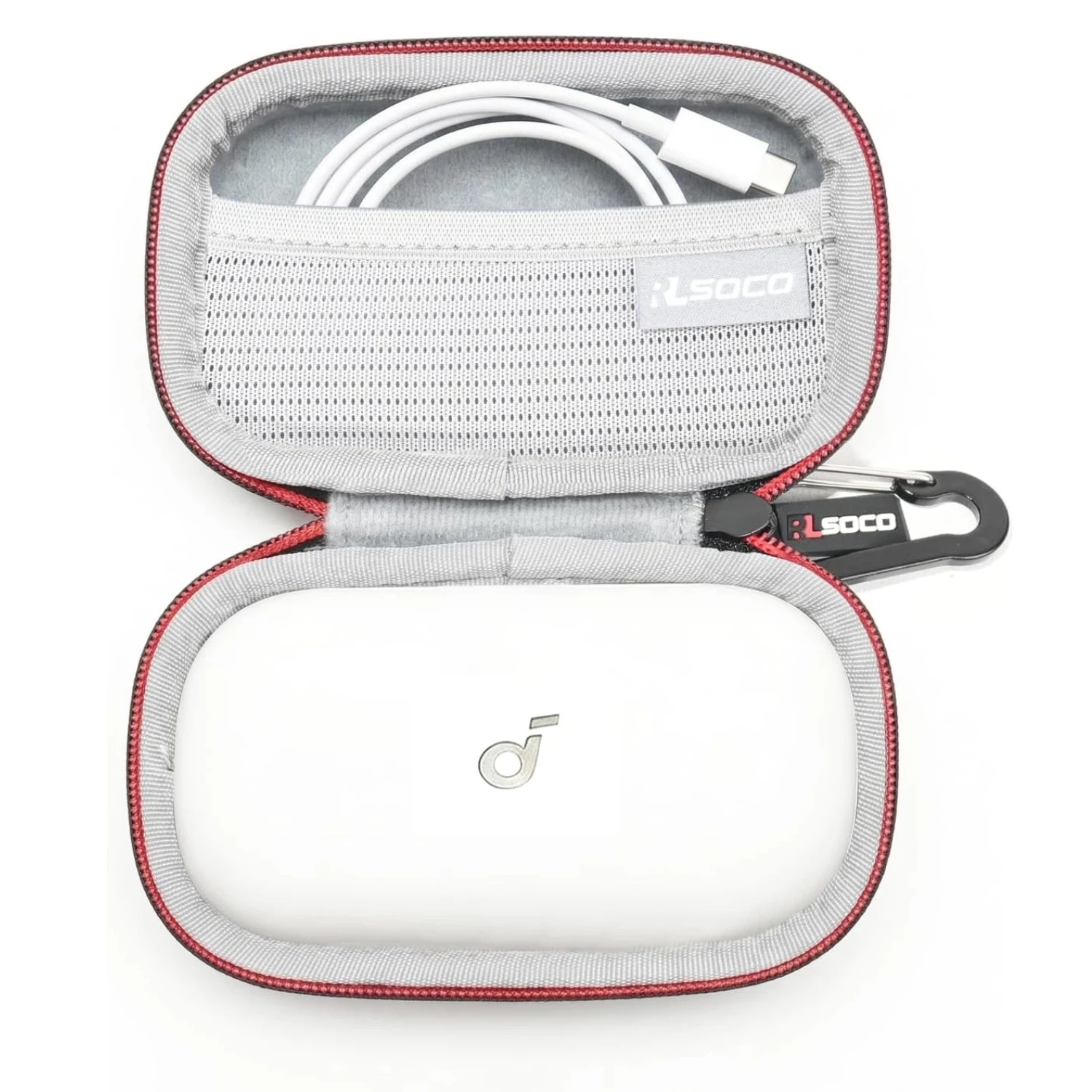 Hartschalenetui für Anker Soundcore AeroFit 2 Pro Kopfhörer, Stoßfest, Wasserabweisende Aufbewahrung mit Robustem Metallhaken (Nur Etui)