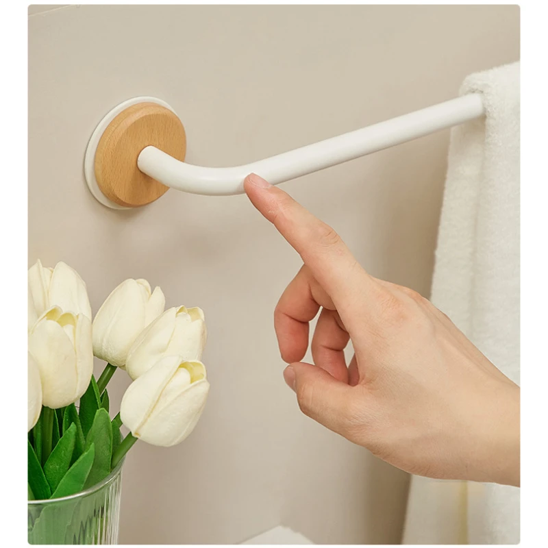 Beech White Bathroom Slipper Rack, No-Punch Towel Rack, Bathroom Shelf, Shoe Organizer, Toilet Wall Mount Bracket, Drainage