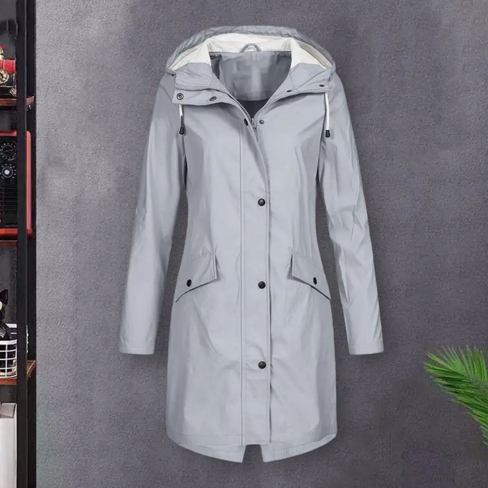 Breathable Men Windbreaker Breathable Men Coat Stylish Women's Windproof Rain Jacket with Hood Long Sleeve Design for Autumn