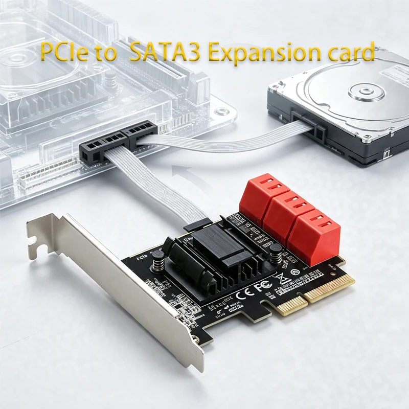 PCI express SATA Adapter PCI-E To SATA Card Riser Card Adapter PCIe expansion Card Extender PCIe Converter Expansion Adapter 6G
