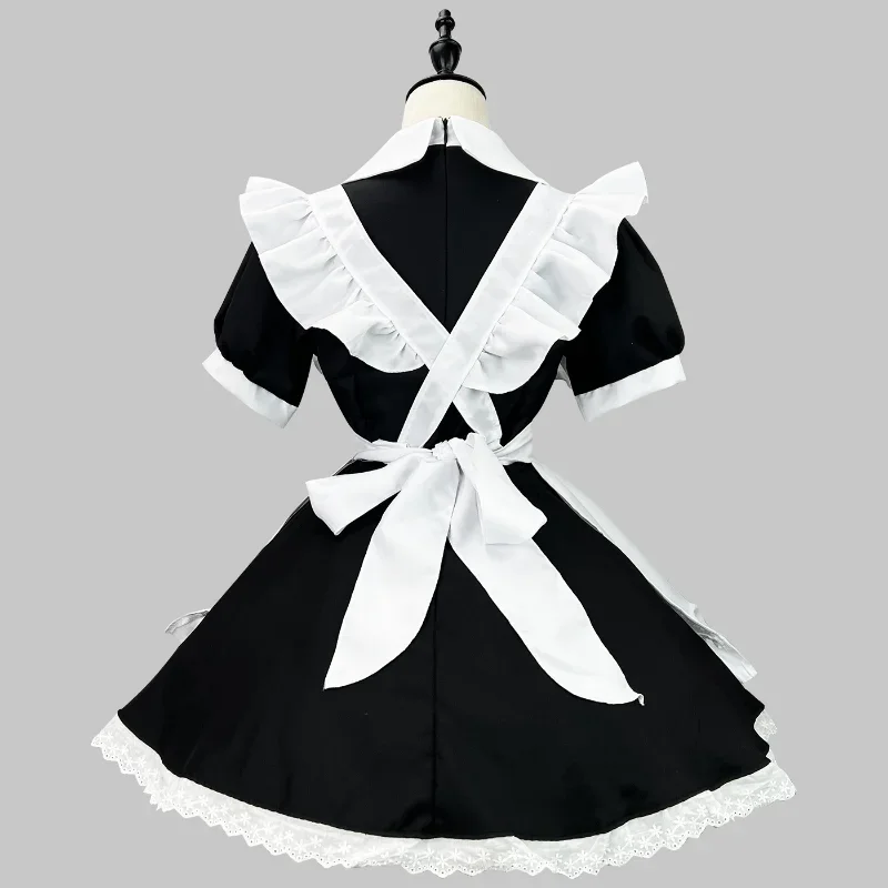 Classic Maid Anime Cosplay Costume Black White Plus Size Apron Maid Cat Girl Kawaii Japanese Outfits Party Princess Lolita Dress