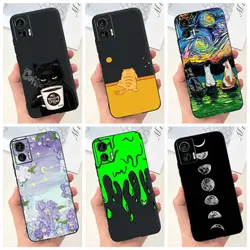 For Motorola Edge 30 Neo Case XT2245-1 Cute Cartoon Cat Painted Bumper Soft Silicone Cover For Motorola Edge 30 Lite 2022 Fundas