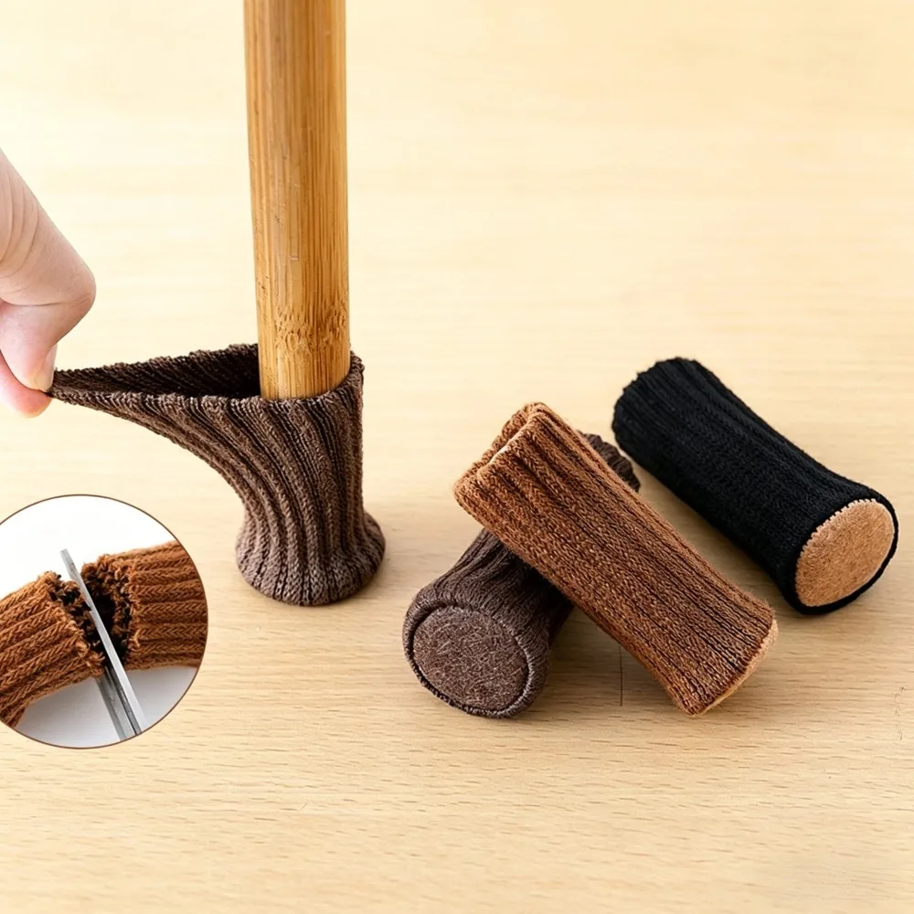 32Pcs Furniture Socks Chair Elastic Knitted Socks Non Slip Chair Leg Feet Covers Pads Table Feet Cap Furniture Booties for Floor