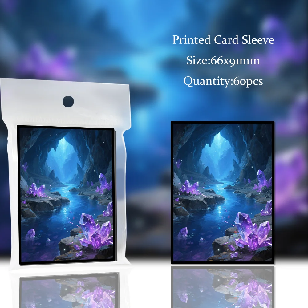 60PCS 66x91mm Underground River Themed Printed Deck Protector Sleeves Toploading Trading Card Sleeve for TCG MTG PTCG Sport Card