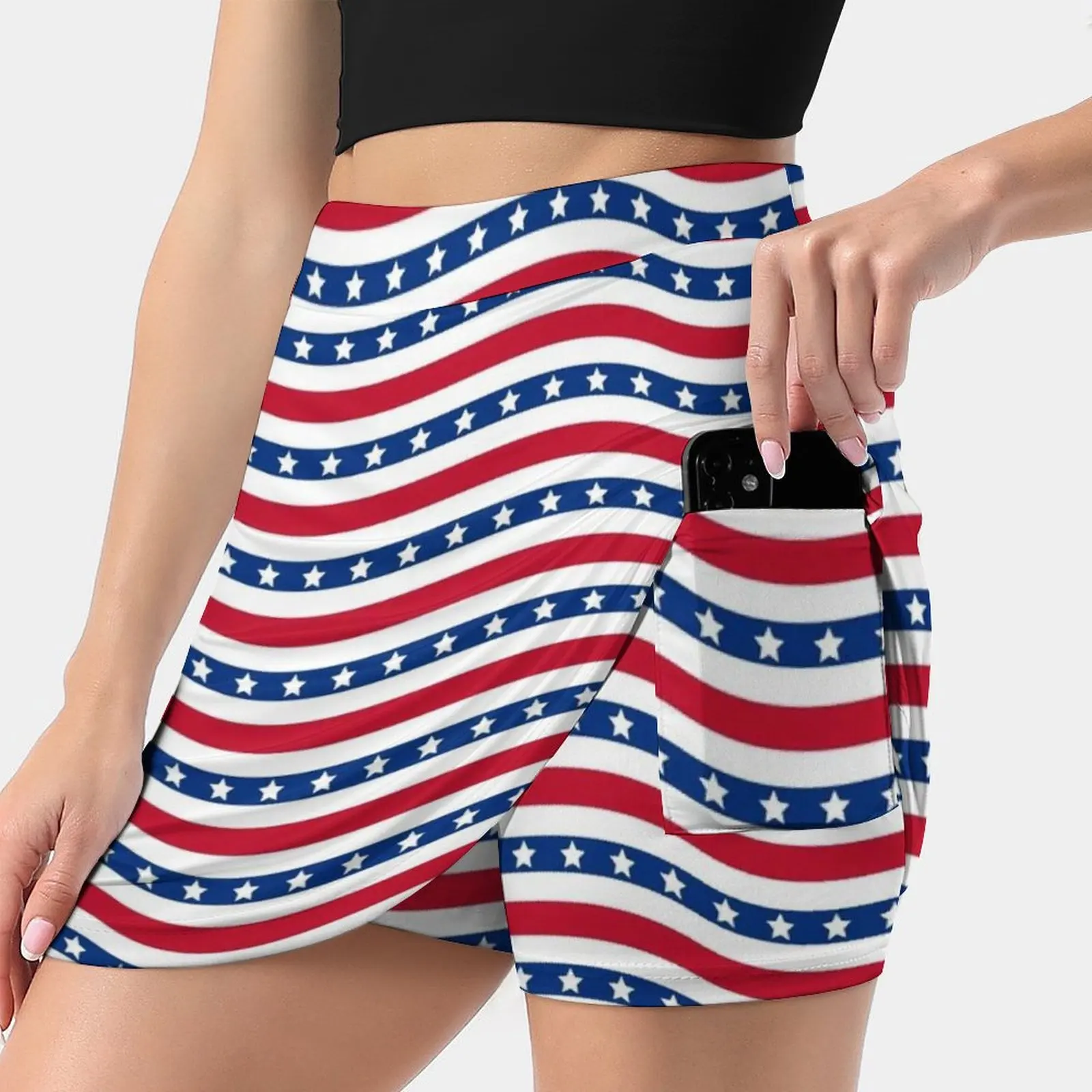 

Patriotic Pattern | United States Of America Usa Korean Fashion Skirt Summer Skirts For Women Light Proof Trouser Skirt