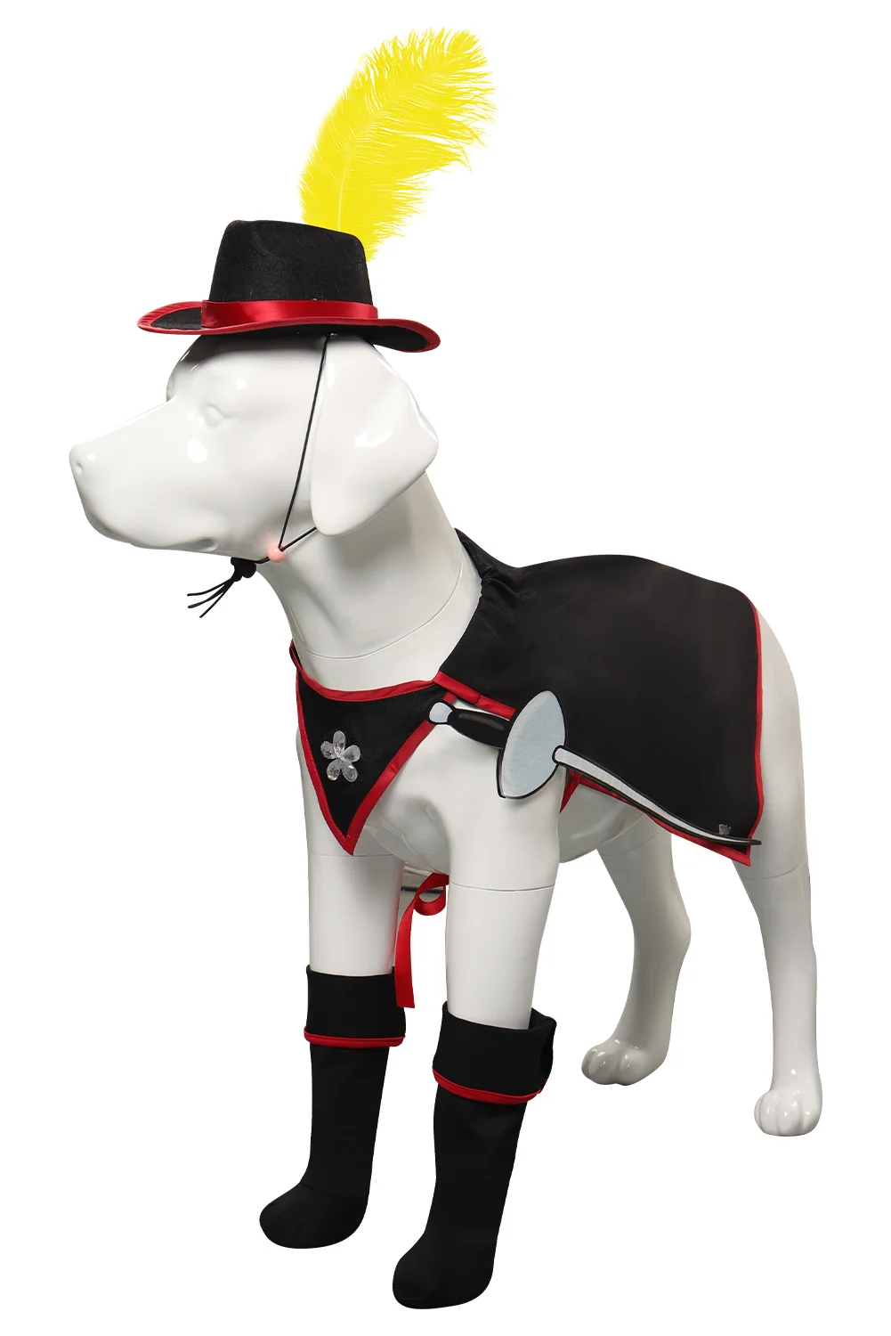 Disfraz de espadachín con botas para perro, traje de fantasía de dibujos animados de Anime, ropa divertida para cachorros y mascotas de Halloween